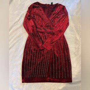 Mini burgundy dress